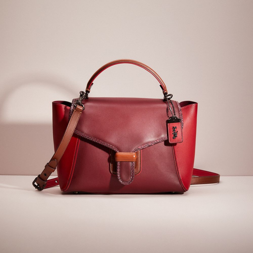 CI129 - Restored Courier Carryall In Colorblock With Snakeskin Detail V5/Red Apple Multi