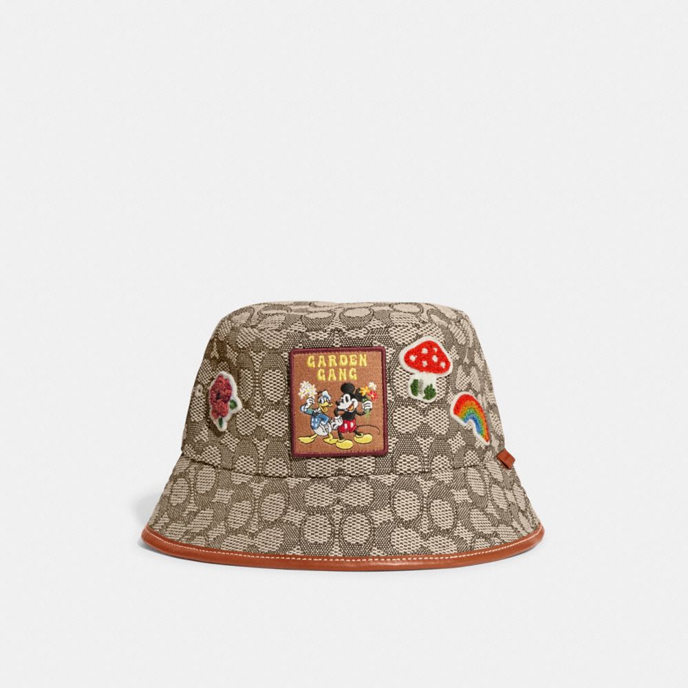 COACH CI168 Disney X Coach Signature Jacquard Bucket Hat Khaki/Multicolor