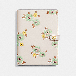 COACH CI177 Notebook With Floral Print BRASS/CHALK FLORAL