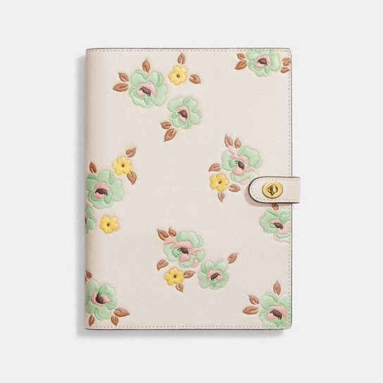 CI177 - Notebook With Floral Print Brass/Chalk Floral