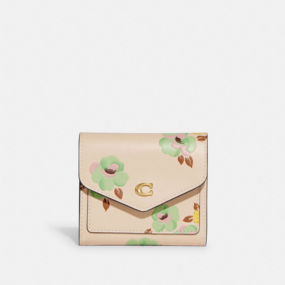Wyn Small Wallet With Floral Print - CI192 - Brass/Ivory Multi