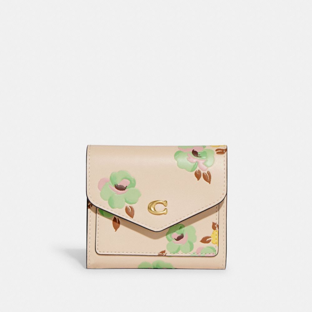 COACH CI192 Wyn Small Wallet With Floral Print Brass/Ivory Multi