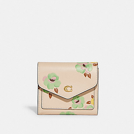 COACH CI192 Wyn Small Wallet With Floral Print Brass/Ivory-Multi