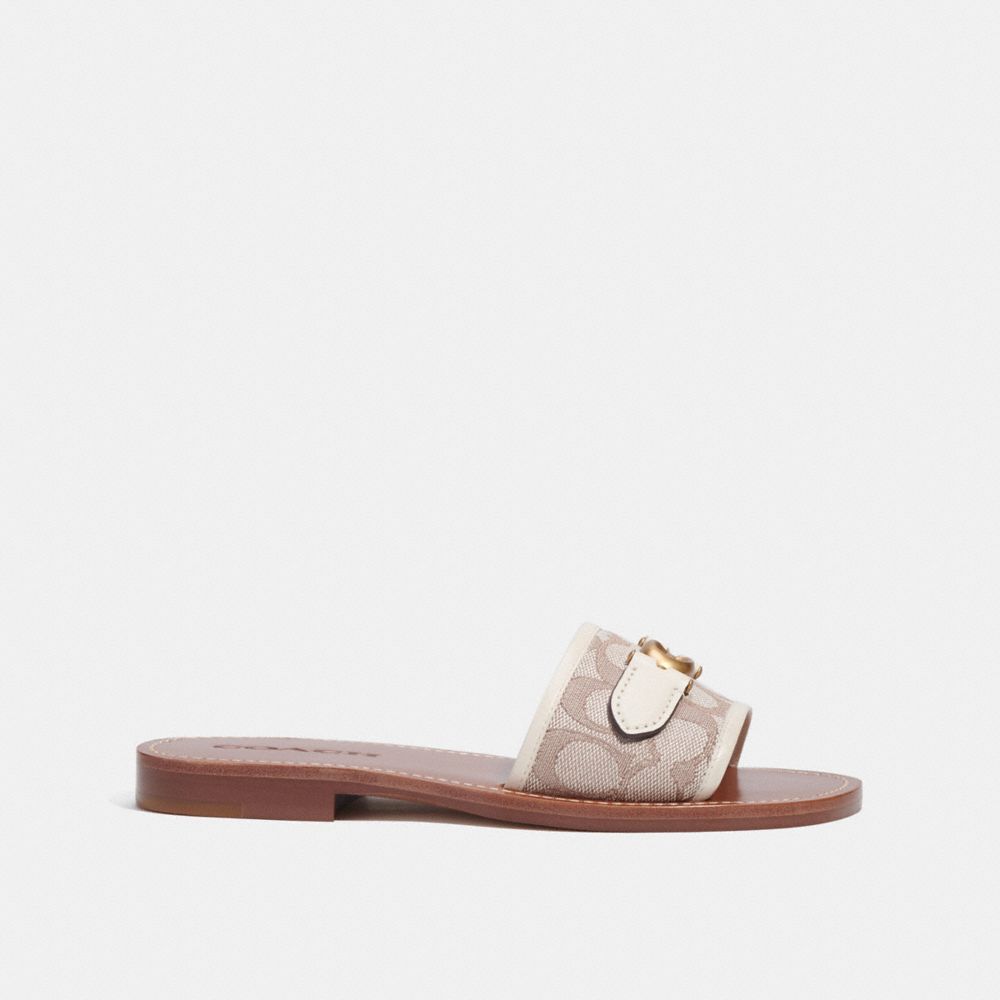 INA SANDAL IN SIGNATURE JACQUARD