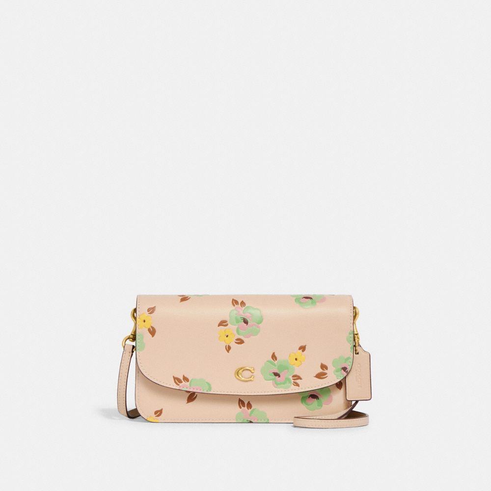 Hayden Crossbody With Floral Print - CI215 - Brass/Ivory Multi