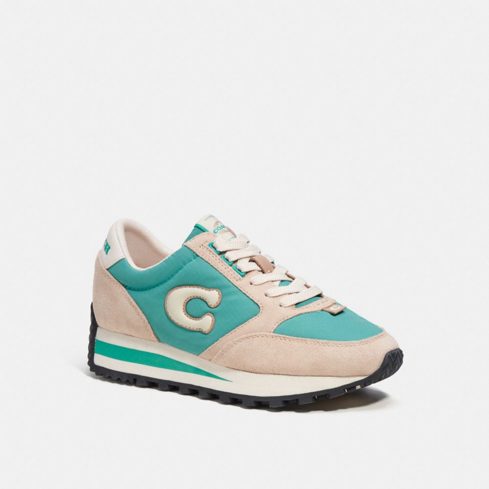 COACH CI219 Runner Sneaker Bright Green/Chalk