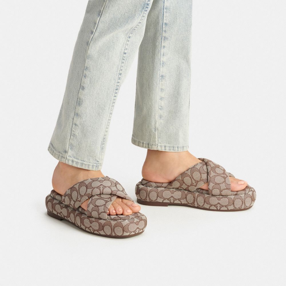 PENELOPE 經典 SIGNATURE 緹花面料涼鞋