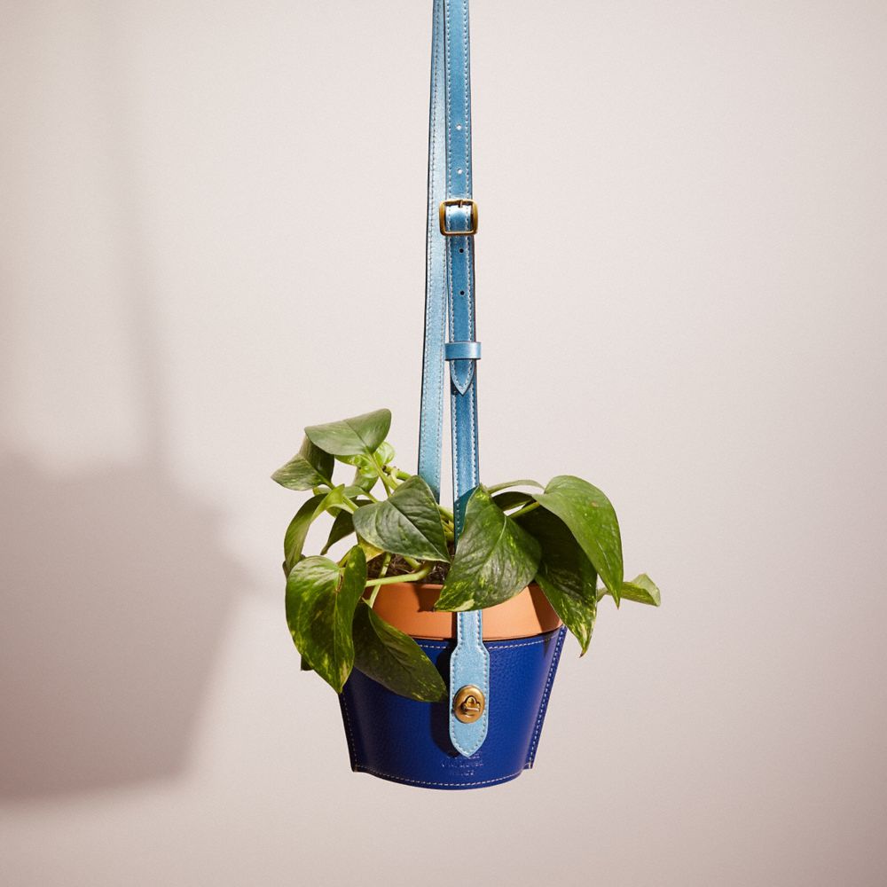 CI238 - Remade Hanging Plant Pot Holder NUDE MULTI