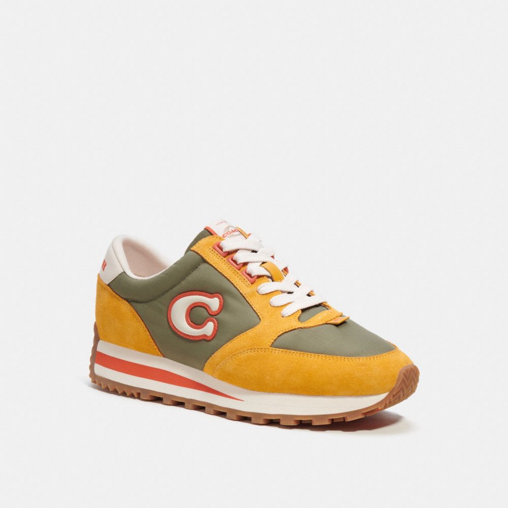 COACH&reg;,Runner Sneaker,Suede,Casual,Fabric,Mixed Media,Casual,Multi Color,Front View
