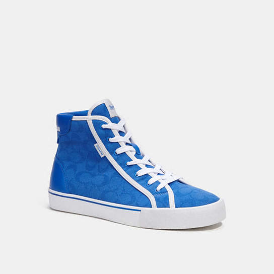 CI314 - Skate High Top Sneaker In Signature Jacquard Blue Fin