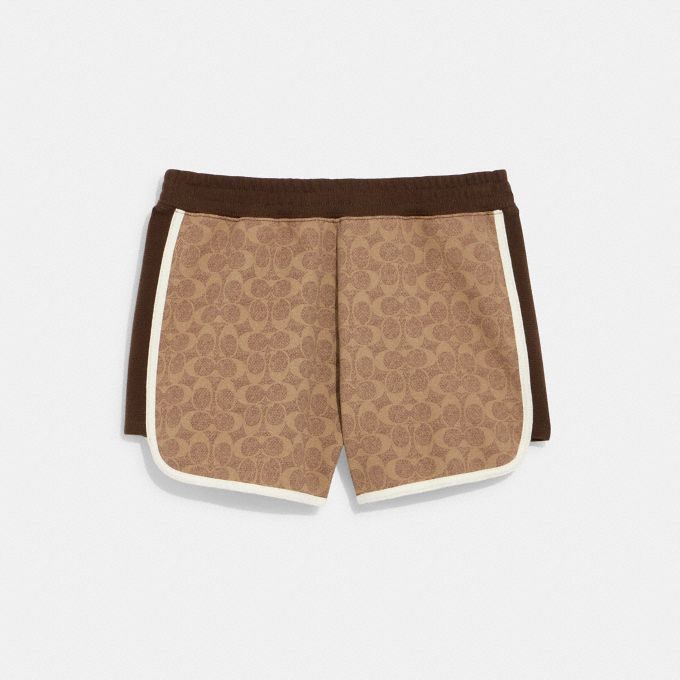 Nylon Monogram Shorts Brown