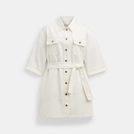 CI395 - Denim Short Sleeve Dress White