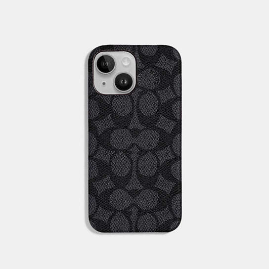 CI422 - Iphone 14 Case In Signature Canvas Charcoal
