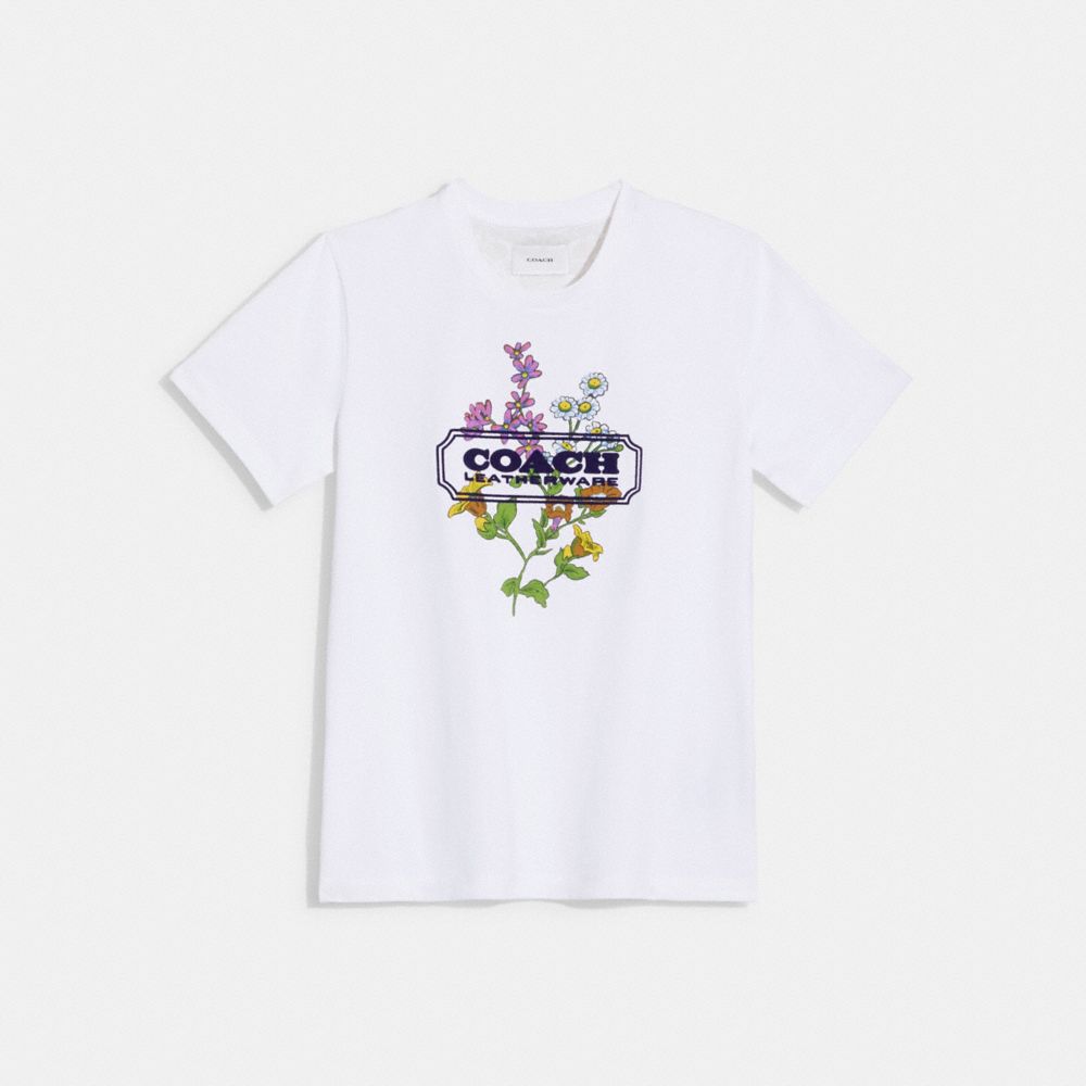 【COACH】フラワーロゴTシャツ 公式】COACH – コーチ | コラージュ フラワー リラックスド Tシャツ