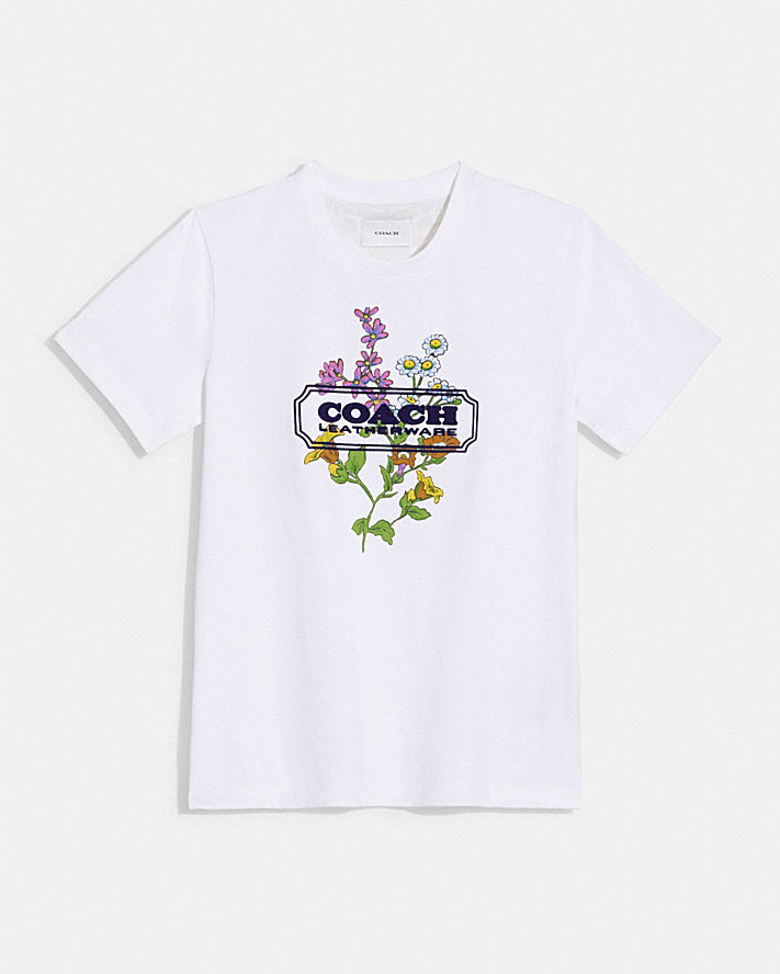 FLORAL BADGE T-SHIRT IN ORGANIC COTTON
