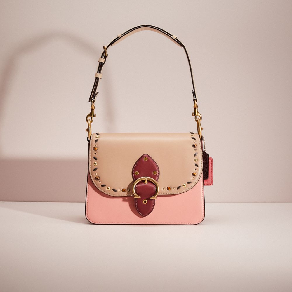 CI663 - Upcrafted Beat Shoulder Bag In Colorblock Brass/Candy Pink Multi