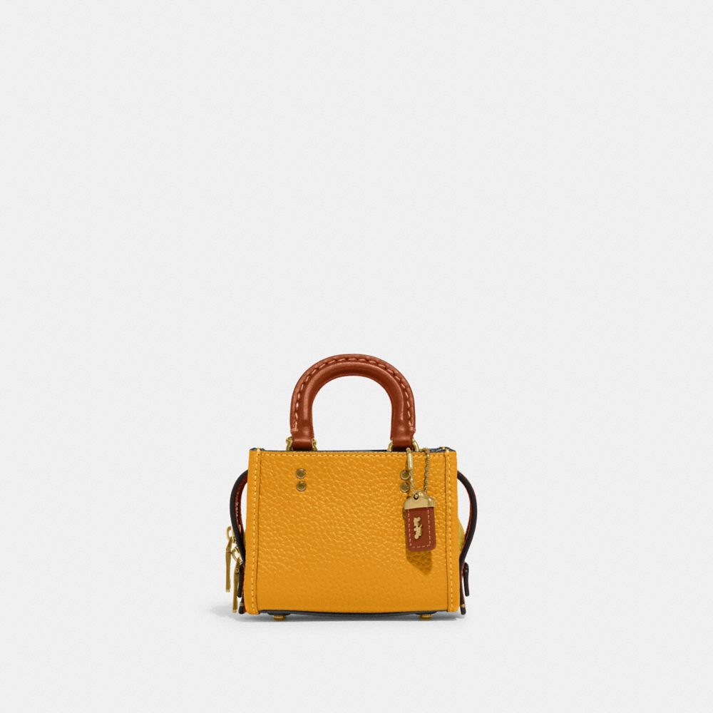 COACH CI808 Rogue Bag 12 In Colorblock Regenerative Leather Brass/Buttercup Multi