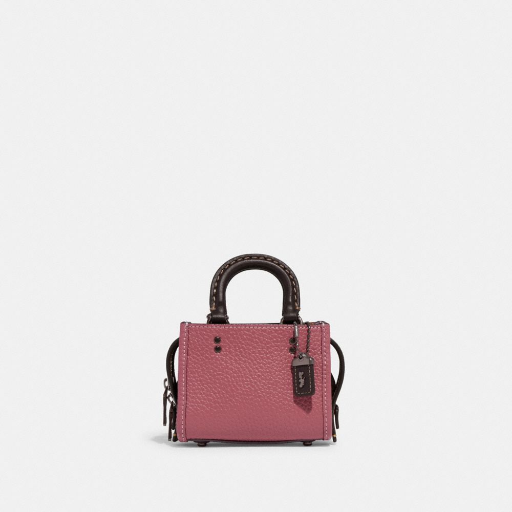 COACH CI808 Rogue Bag 12 In Colorblock Regenerative Leather PEWTER/ROUGE MULTI