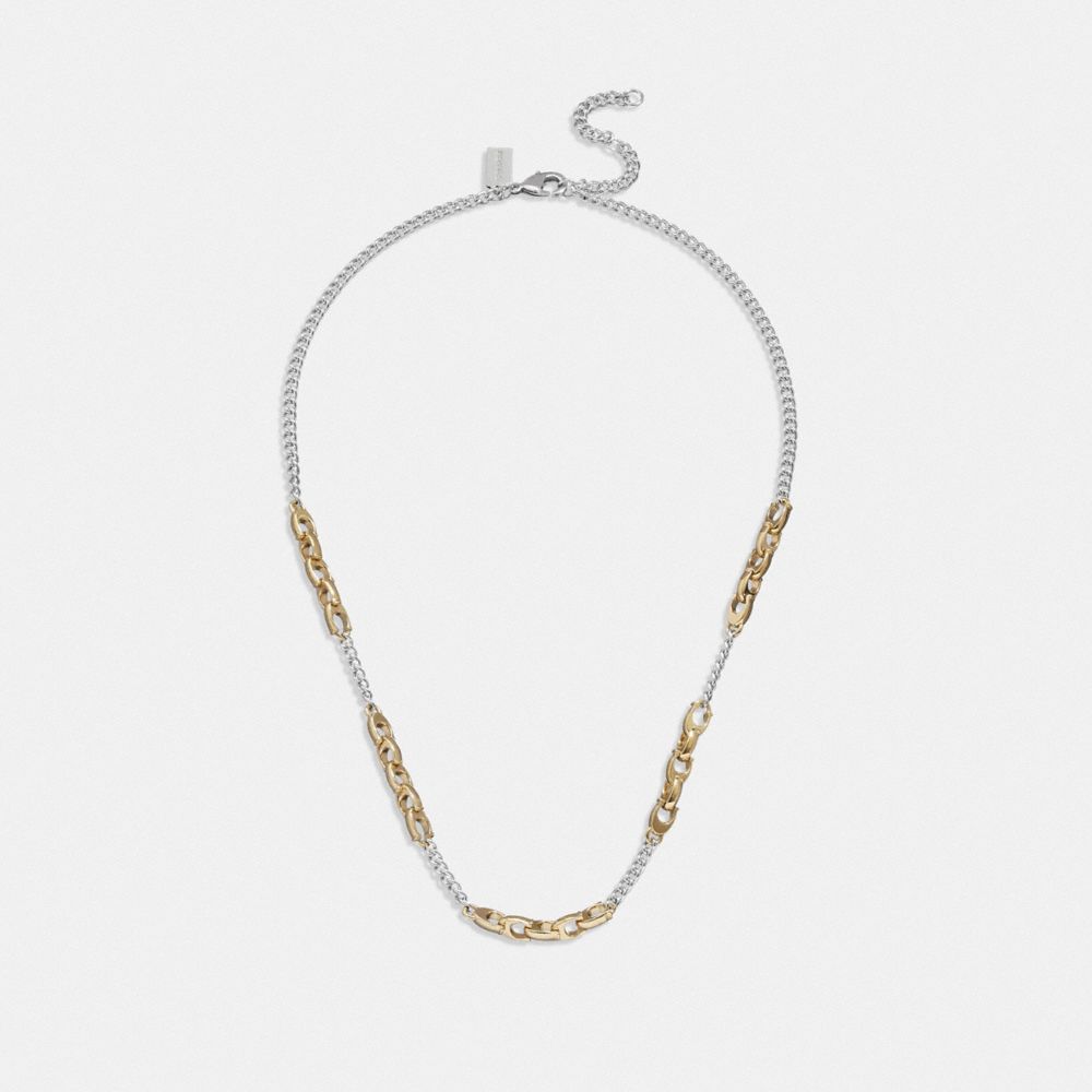 CI956 - Signature Mixed Chain Necklace Gold/Silver