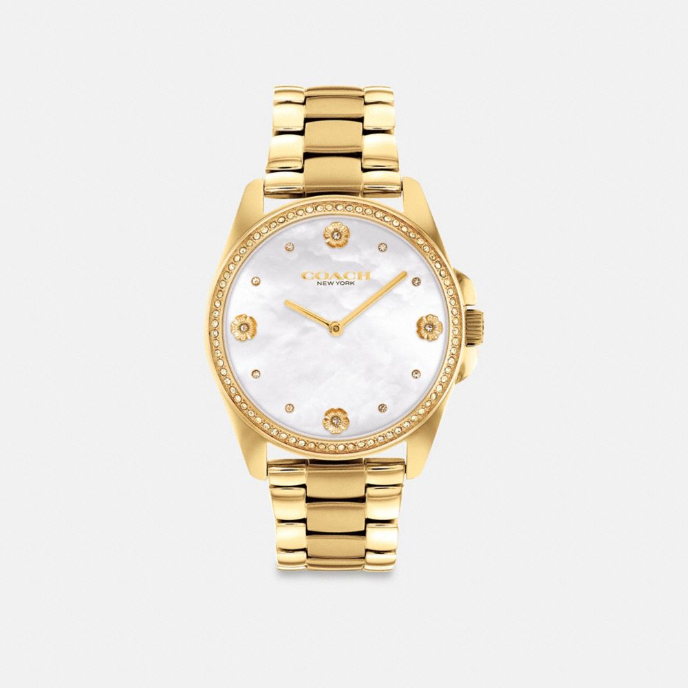 COACH CJ151 Greyson Watch, 36 Mm Gold