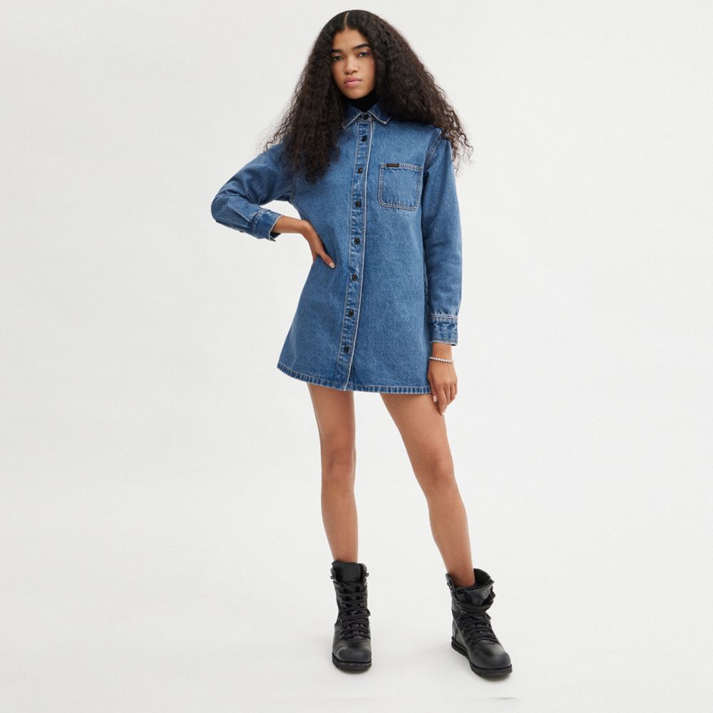 丹寧襯衫連衣裙