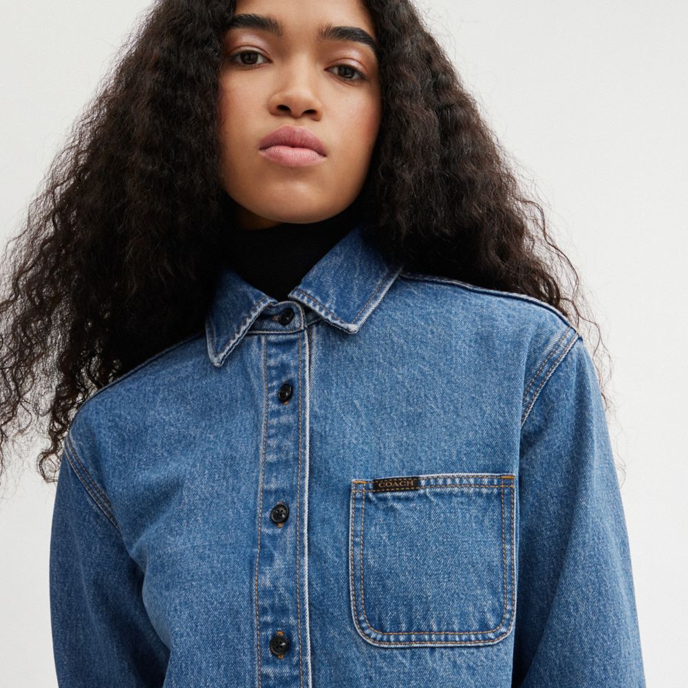 丹寧襯衫連衣裙