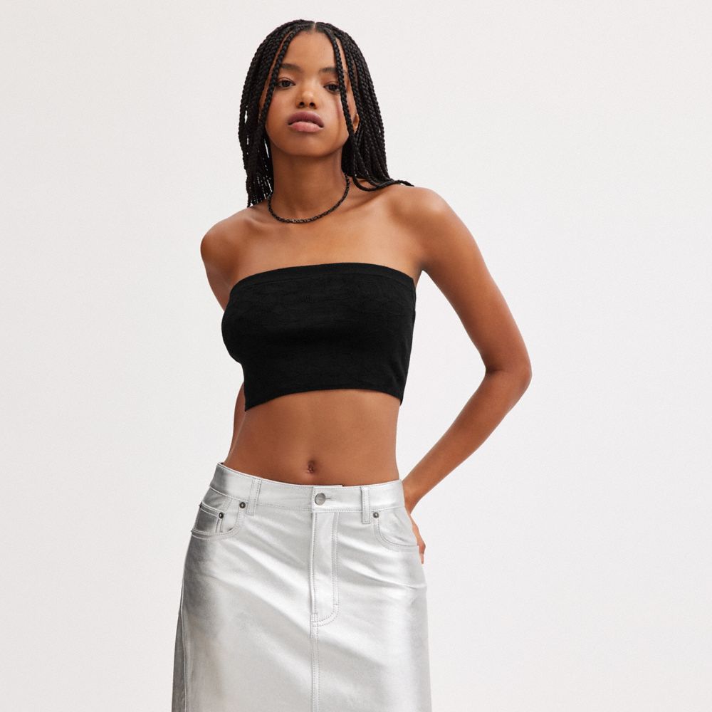 SIGNATURE KNIT BANDEAU TOP