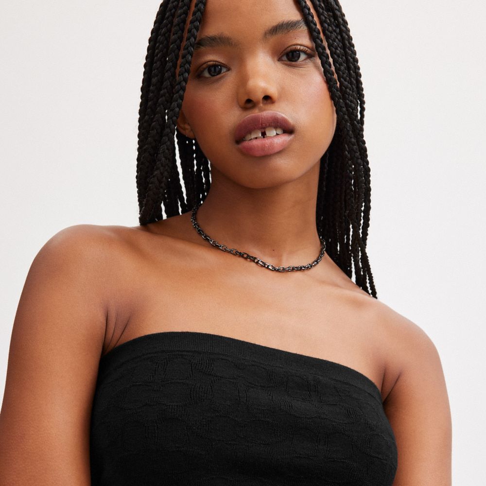 SIGNATURE KNIT BANDEAU TOP