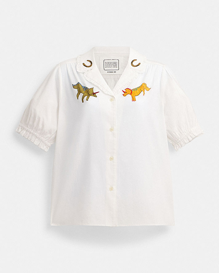 COACH X OBSERVED BY US SHORT SLEEVE BUTTON DOWN SHIRT