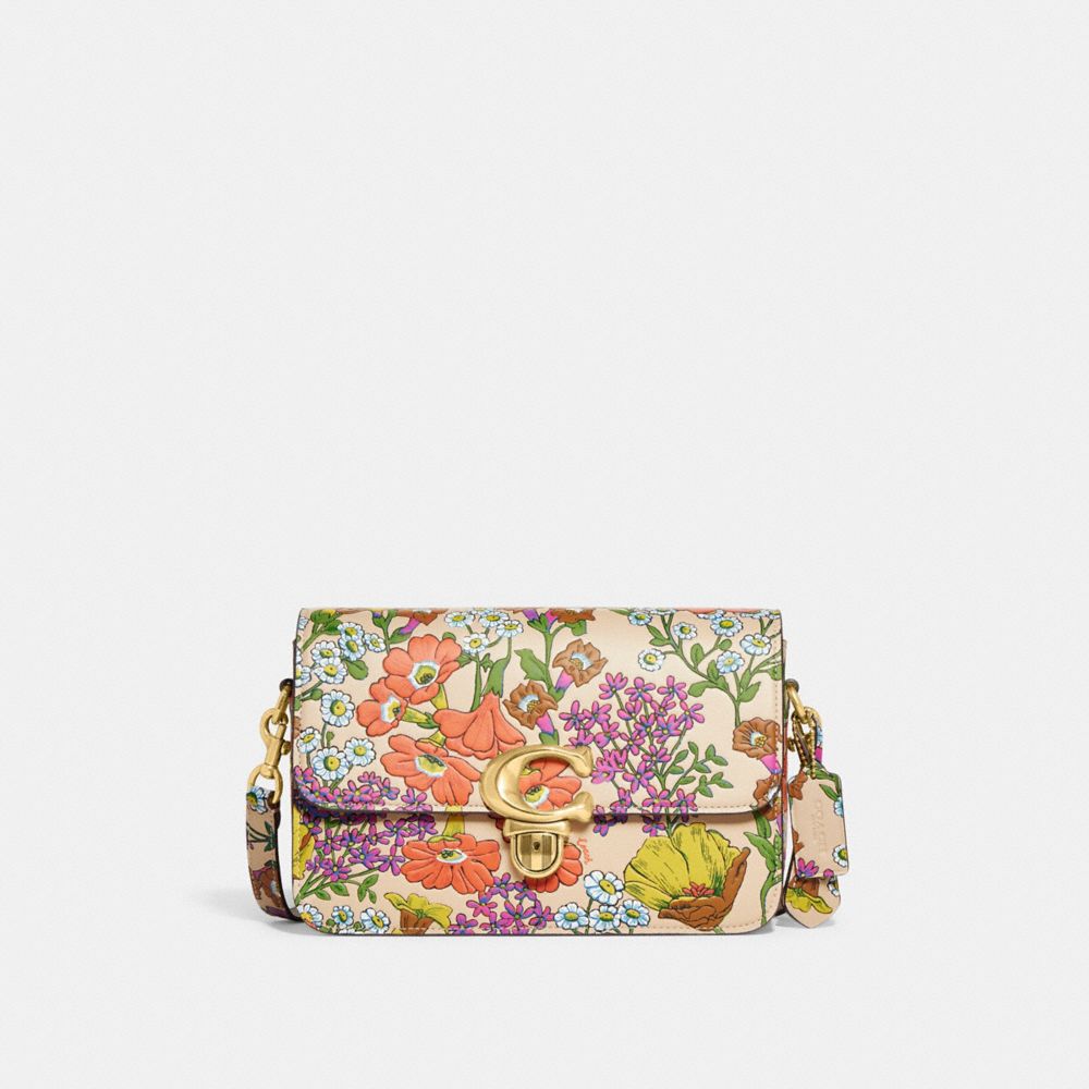 COACH CJ358 Studio Shoulder Bag With Floral Print Brass/Ivory Multi