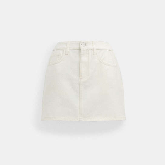 CJ367 - Denim Skirt White