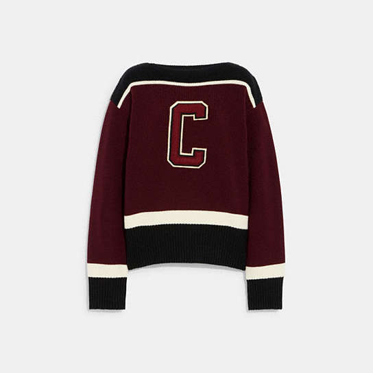 CJ463 - Cheerleader Sweater Burgundy Multi