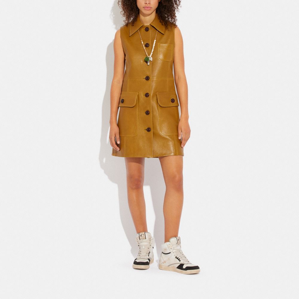 LEATHER TRENCH DRESS