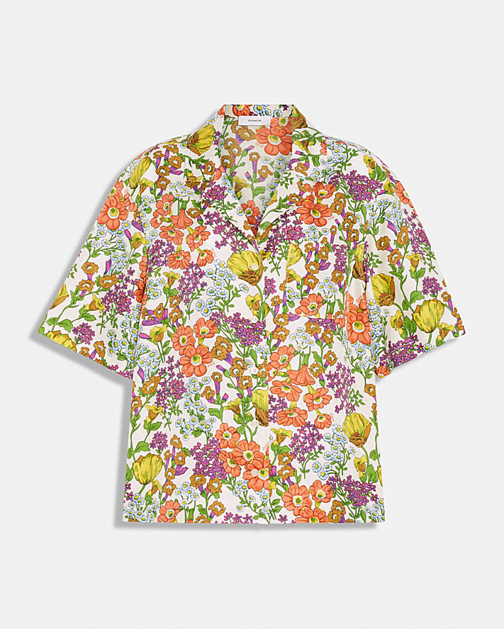 花卉紐扣襯衫
