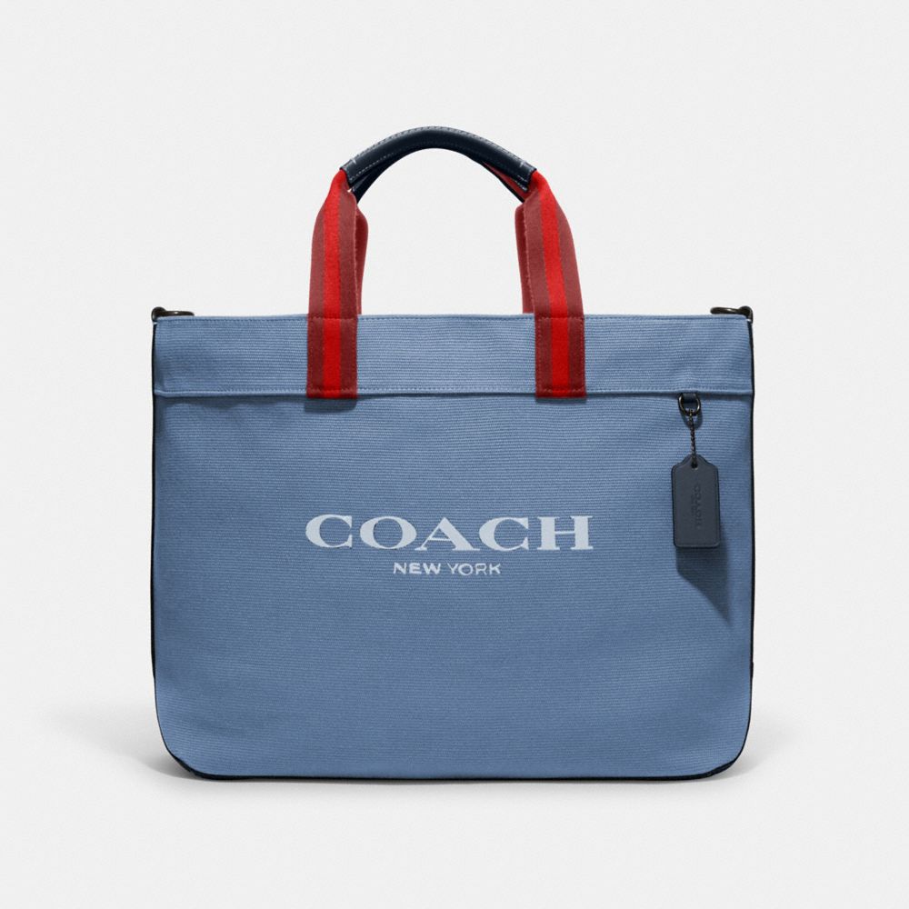 COACH CJ486 Tote 38 Denim/Black Copper