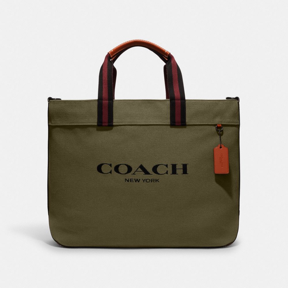 COACH CJ486 Tote 38 BLACK COPPER/OLIVE DRAB