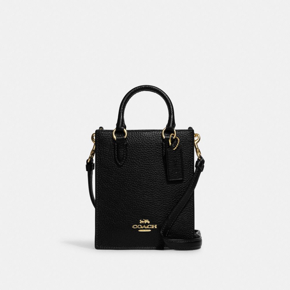 COACH CJ500 North South Mini Tote GOLD/BLACK