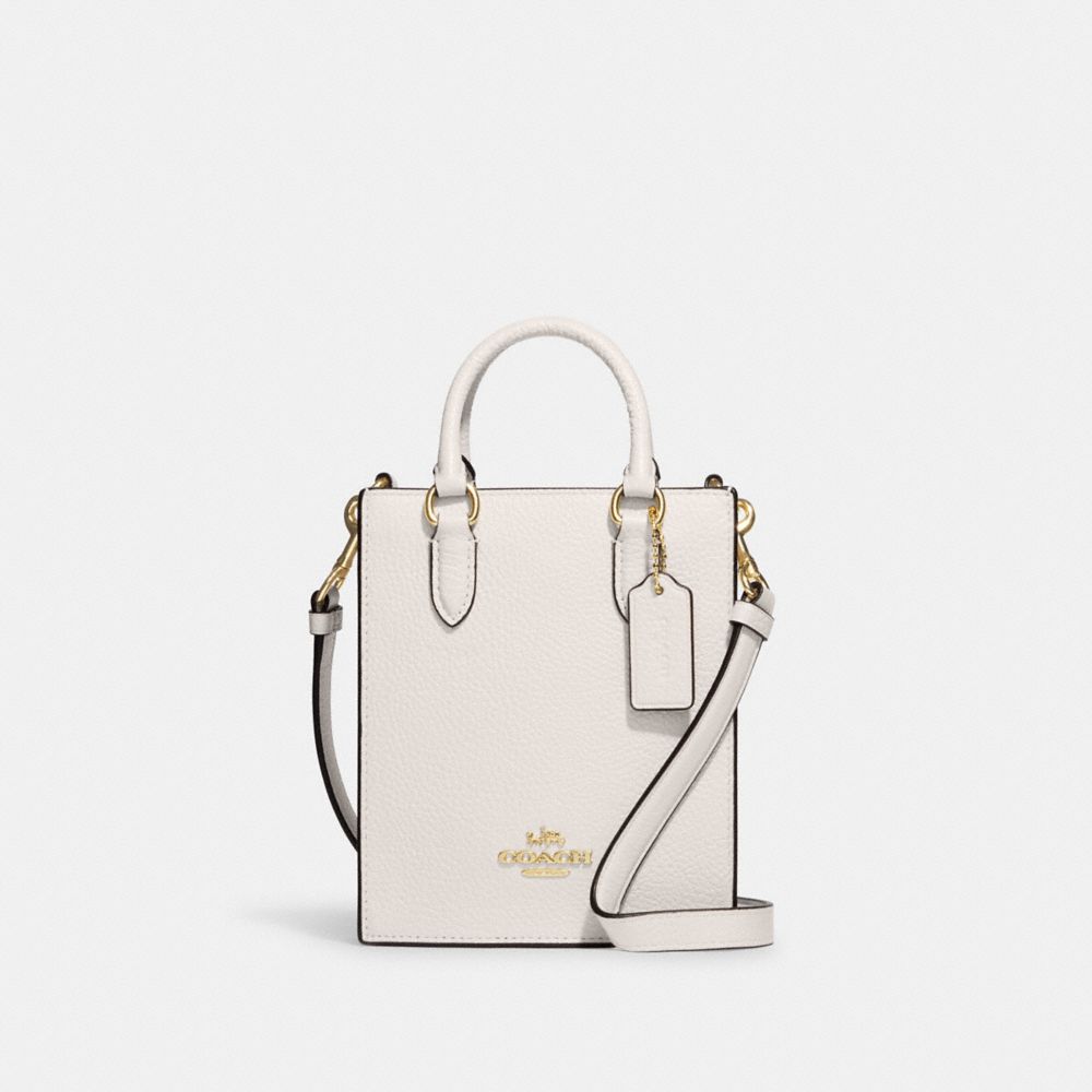 COACH CJ500 North South Mini Tote Gold/Chalk