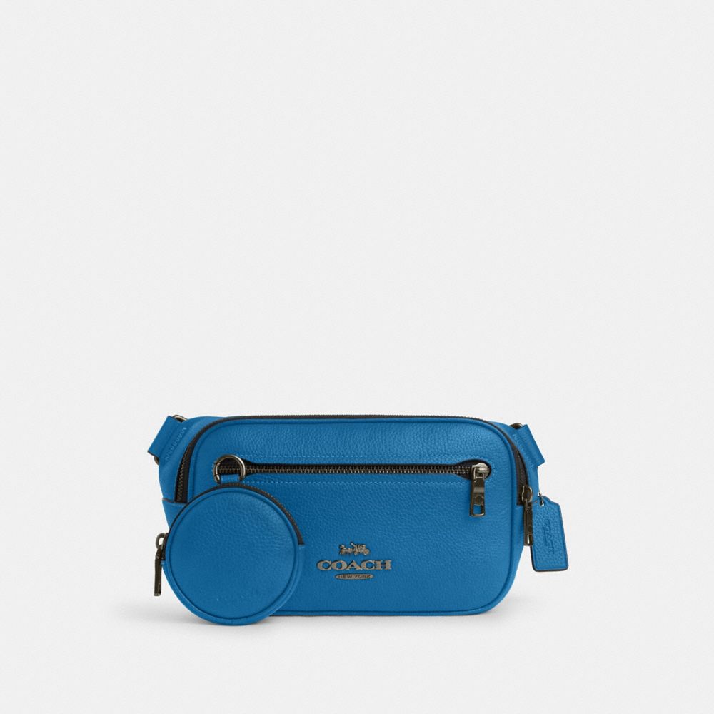 COACH CJ507 Elias Belt Bag GUNMETAL/BLUE JAY