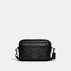 Elias Crossbody In Signature Canvas - CJ510 - Gunmetal/Charcoal