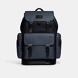 COACH CJ516 Sprint Backpack In Colorblock BLACK ANTIQUE NICKEL/MIDNIGHT NAVY/DENIM