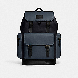 Sprint Backpack In Colorblock - CJ516 - Black Antique Nickel/Midnight Navy/Denim