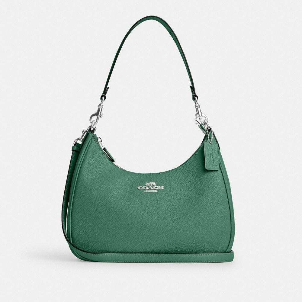 COACH CJ517 Teri Hobo Bag SILVER/BRIGHT GREEN