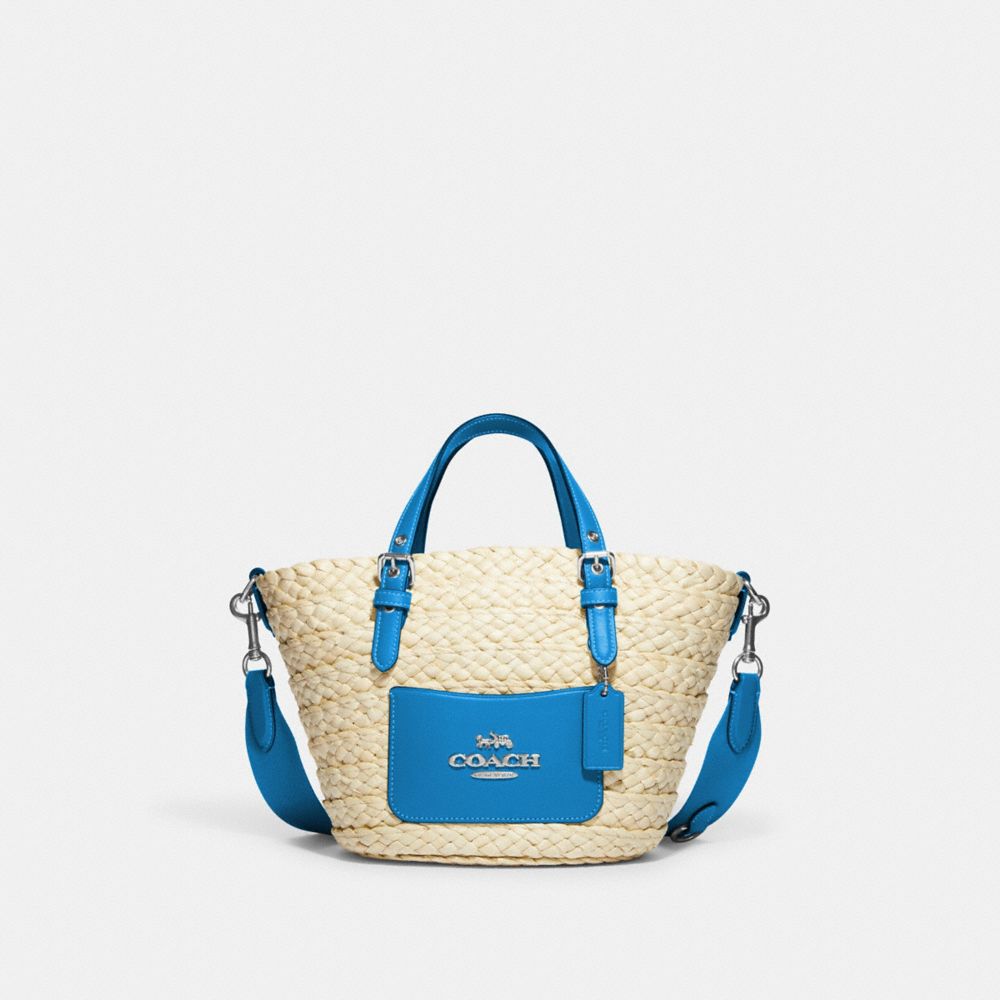 Small Tote - CJ519 - Silver/Natural/Racer Blue