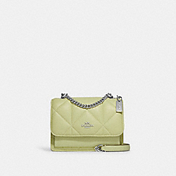 Mini Klare Crossbody With Puffy Diamond Quilting - CJ526 - Silver/Pale Lime
