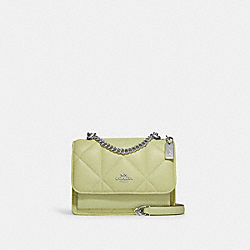 COACH CJ526 Mini Klare Crossbody With Puffy Diamond Quilting SILVER/PALE LIME