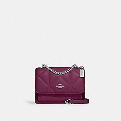 Mini Klare Crossbody With Puffy Diamond Quilting - CJ526 - Silver/Deep Berry