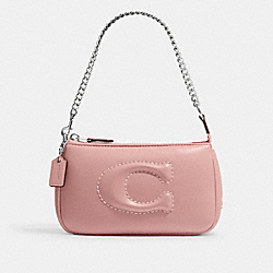 COACH CJ527 Nolita 19 With Signature Quilting SILVER/LIGHT PINK