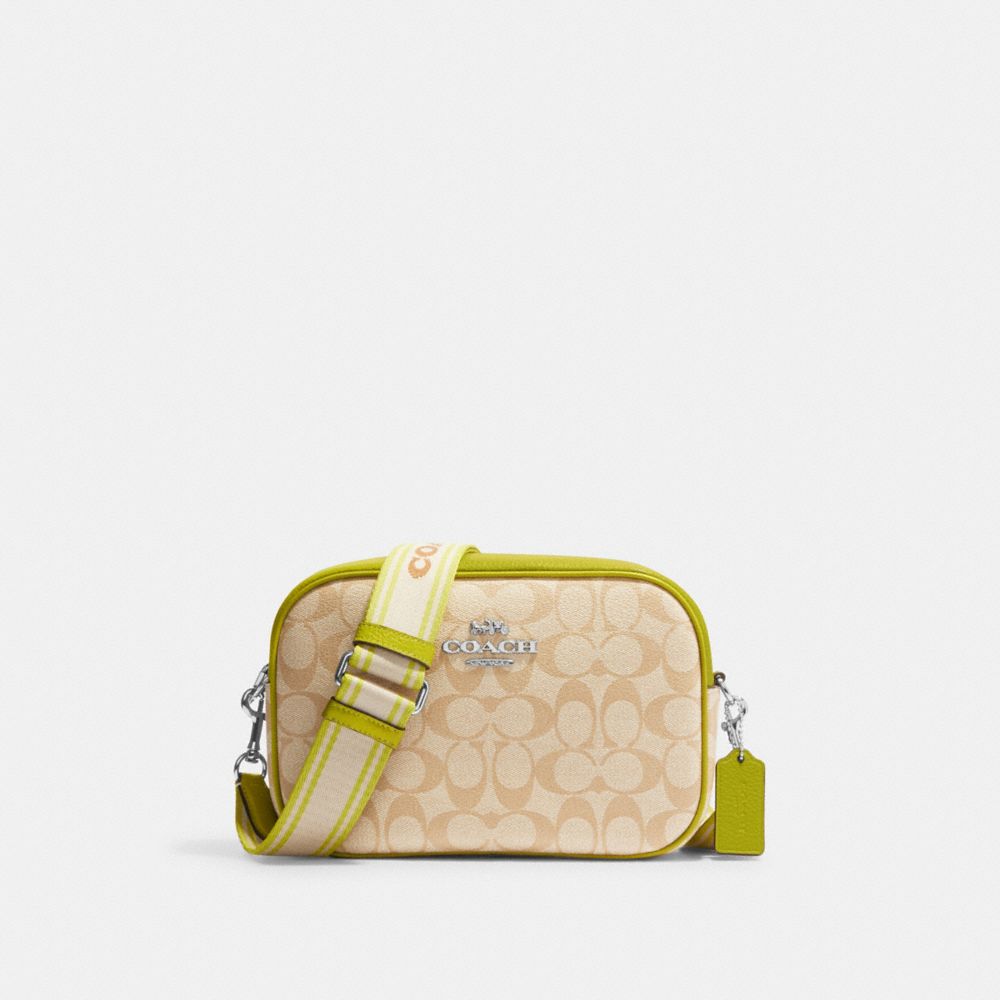 COACH CJ582 Jamie Camera Bag In Signature Canvas SILVER/LIGHT KHAKI/KEY LIME MULTI