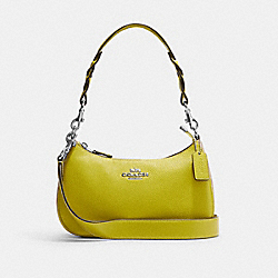 Teri Shoulder Bag In Signature Canvas - CJ590 - Silver/Light Khaki/Key Lime